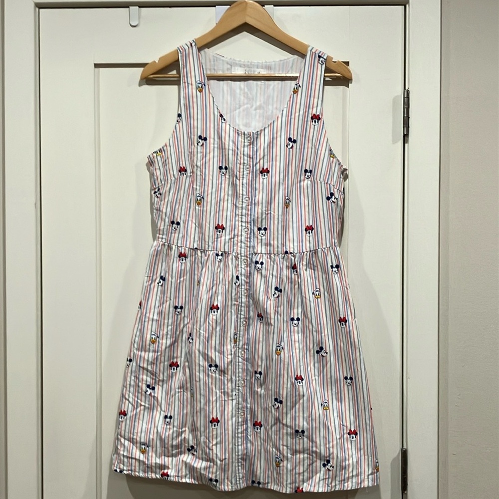 Disney Sleeveless Printed Striped Sleeveless Dress